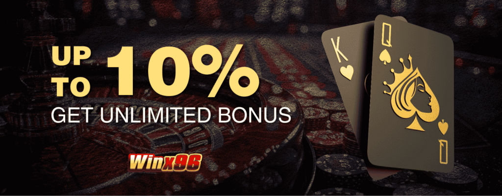 winx96 10% unlimited bonus banner