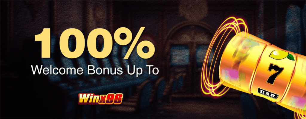 winx96 100% welcome bonus banner